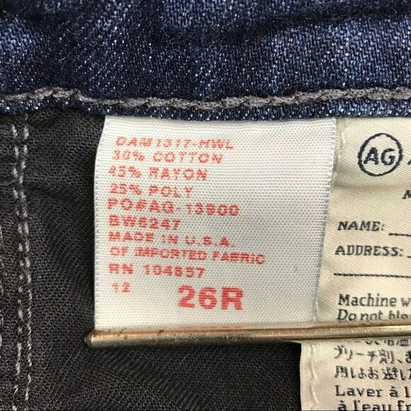 AG Adriano Goldschmied Ballad Slim Bootcut Jeans 26R Womens Dark Wash Denim - Picture 14 of 15